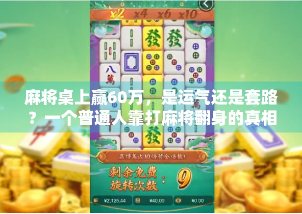 麻将桌上赢60万,是运气还是套路?一个普通人靠打麻将翻身的真相