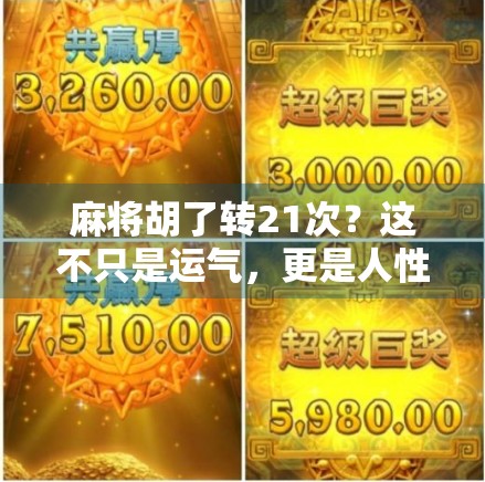 麻将胡了转21次？这不只是运气，更是人性的镜子！