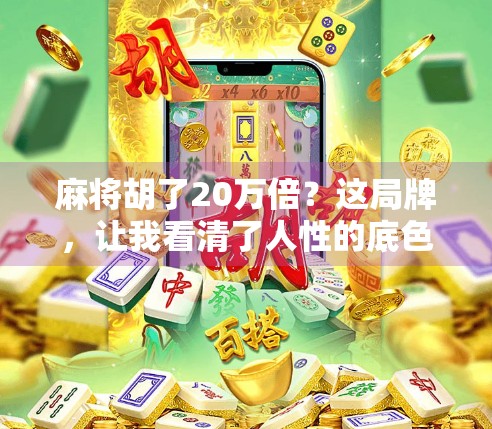 麻将胡了20万倍？这局牌，让我看清了人性的底色！