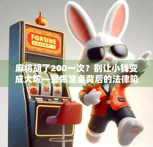 麻将胡了200一次？别让小钱变成大坑—警惕赌桌背后的法律陷阱！