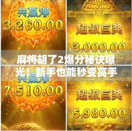 麻将胡了2爆分秘诀曝光！新手也能秒变高手，轻松上分不求人！