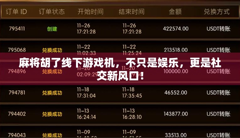 麻将胡了线下游戏机,不只是娱乐,更是社交新风口!
